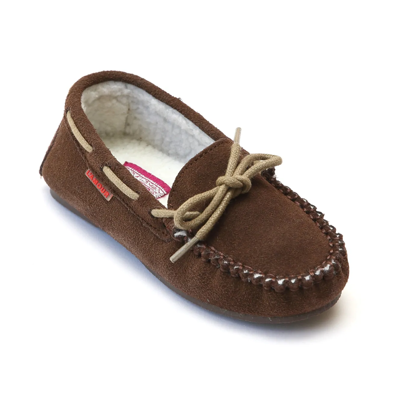 FINAL SALE - L'Amour Girls Suede Moccasin Loafer