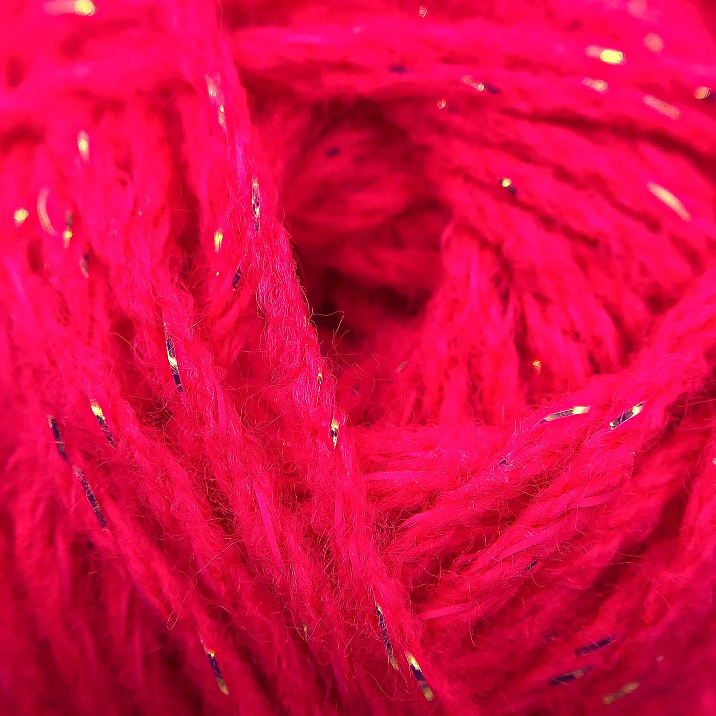 Glowing Pink Acrylic Metallic Yarn – Perfect for Christmas Crochet