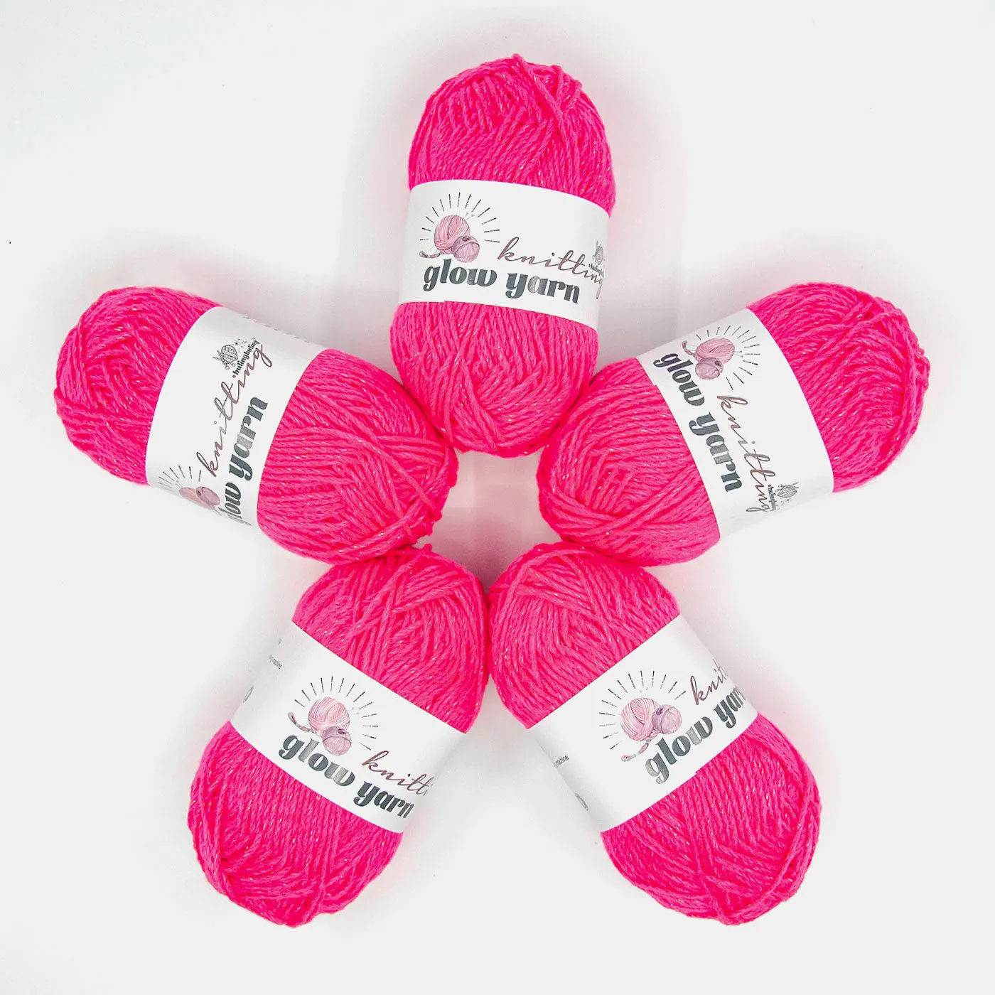 Glowing Pink Acrylic Metallic Yarn – Perfect for Christmas Crochet