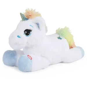 Glowing Unicorn Plush Toy, White, 15 Inches