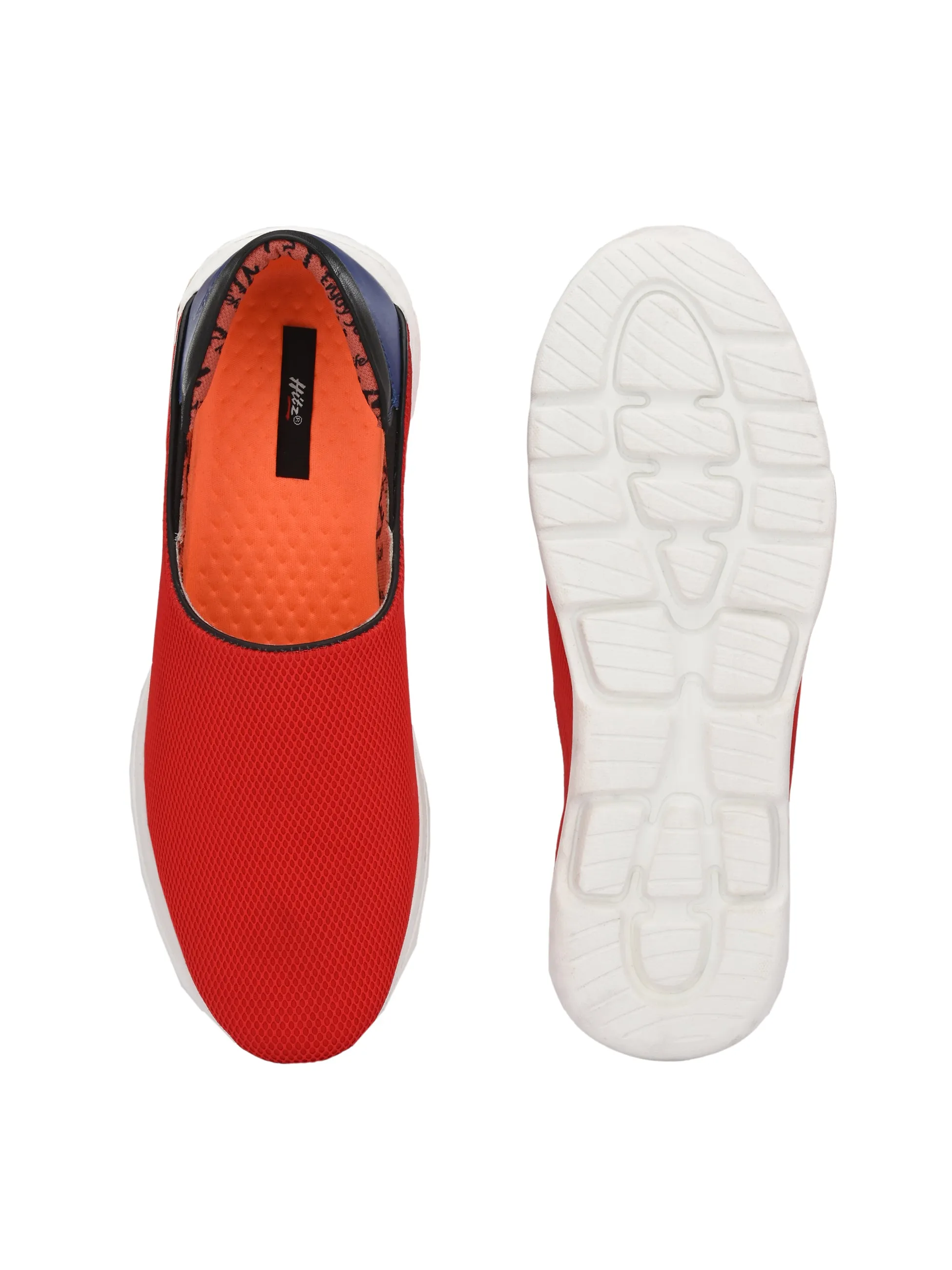 Hitz Men's Red Slip On Running Shoes