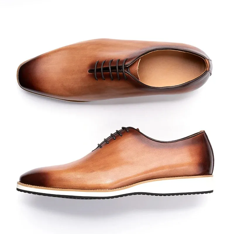 Hnzxzm Luxury Men Flats Dress Shoe Fashion Oxfords Platform Footwear Comfortable Business Leisure Sport Leather Shoes