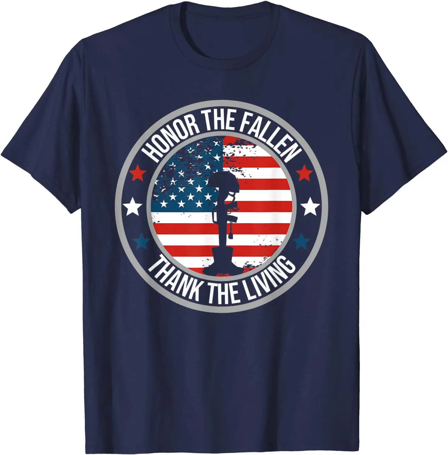 Honor The Fallen Thank The Living Memorial Day Veteran Flag T-Shirt