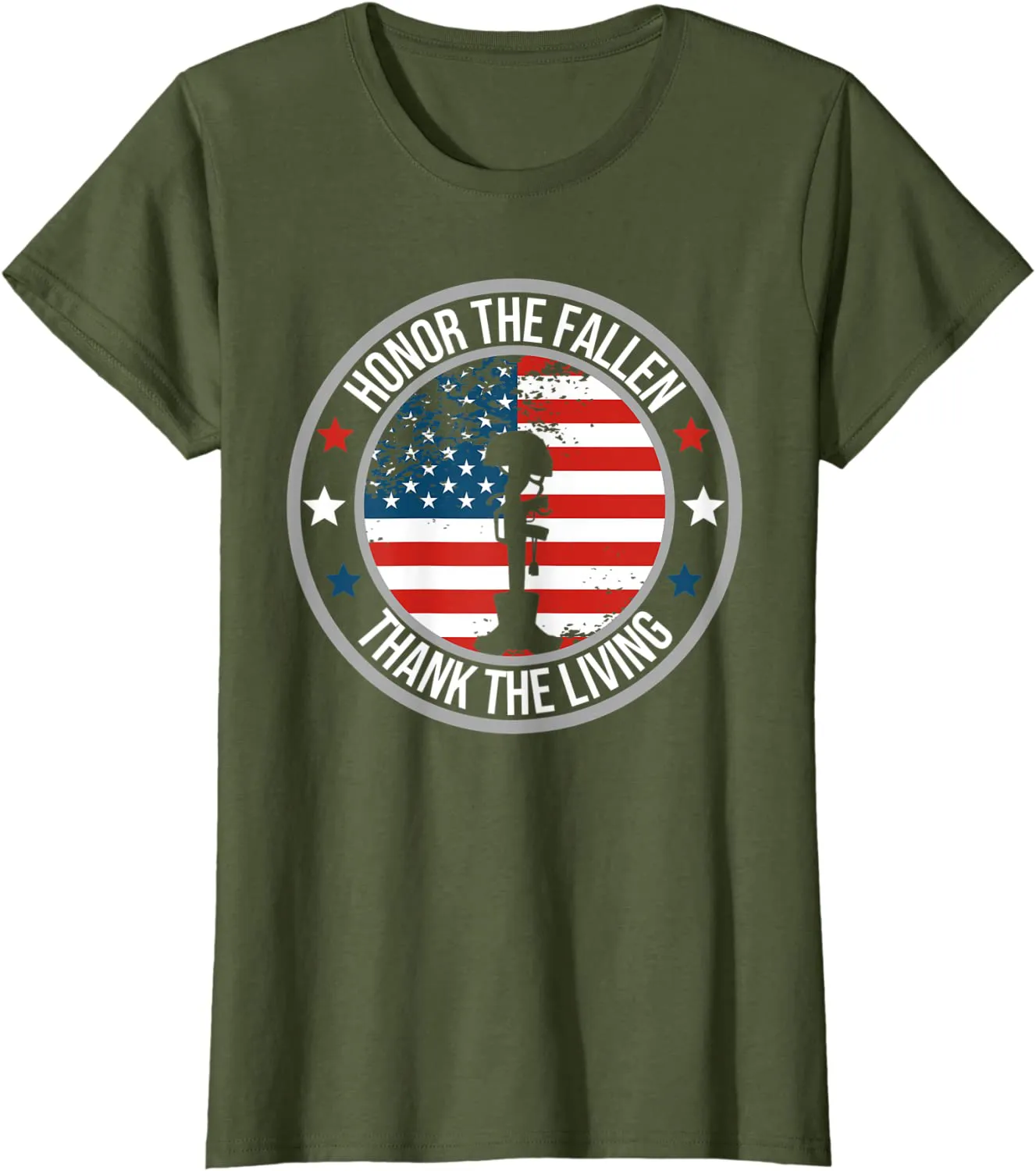 Honor The Fallen Thank The Living Memorial Day Veteran Flag T-Shirt