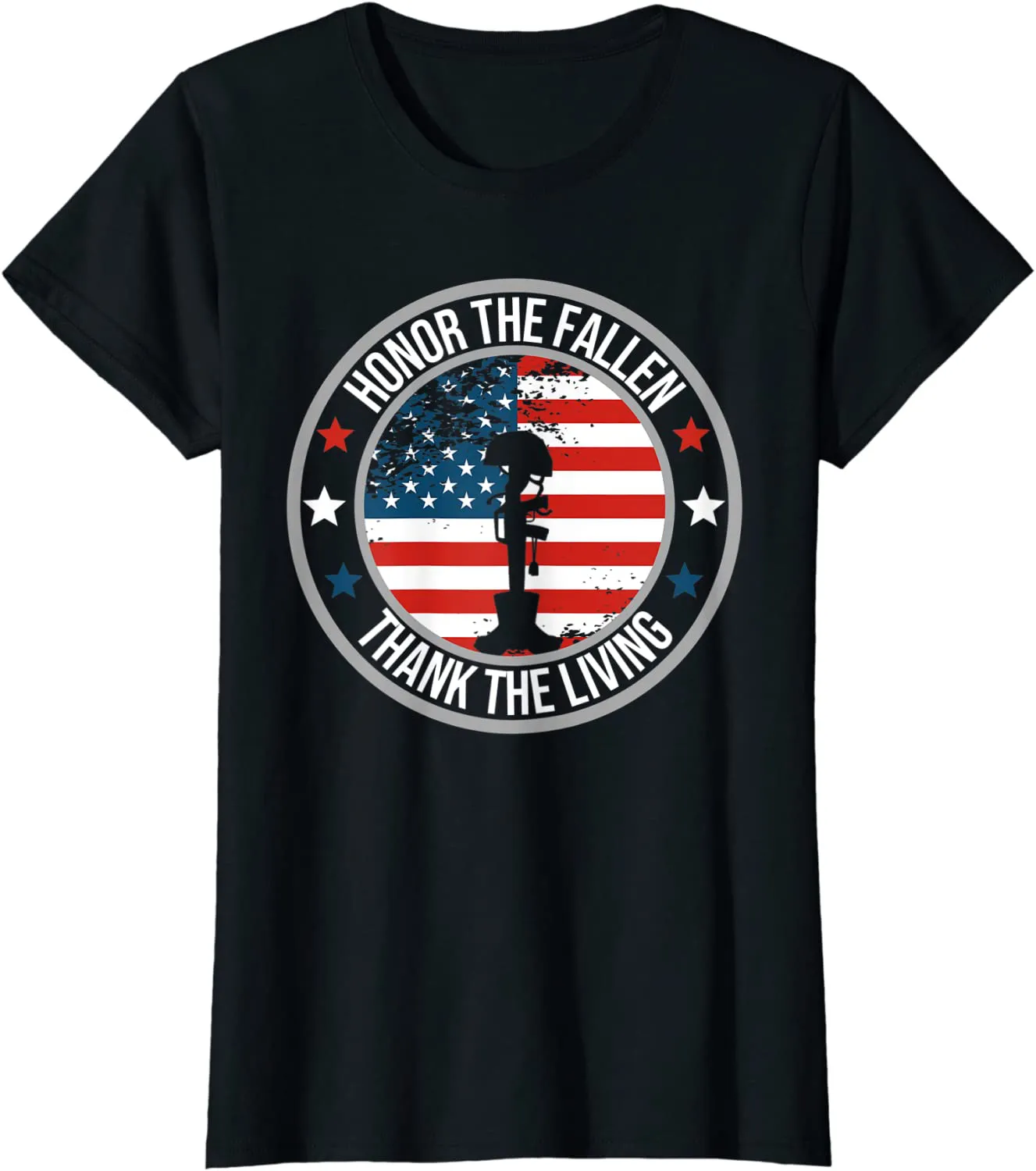 Honor The Fallen Thank The Living Memorial Day Veteran Flag T-Shirt