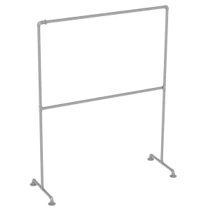 Industrial Freestanding Pipe Clothing Rack 160x200cm -Silver