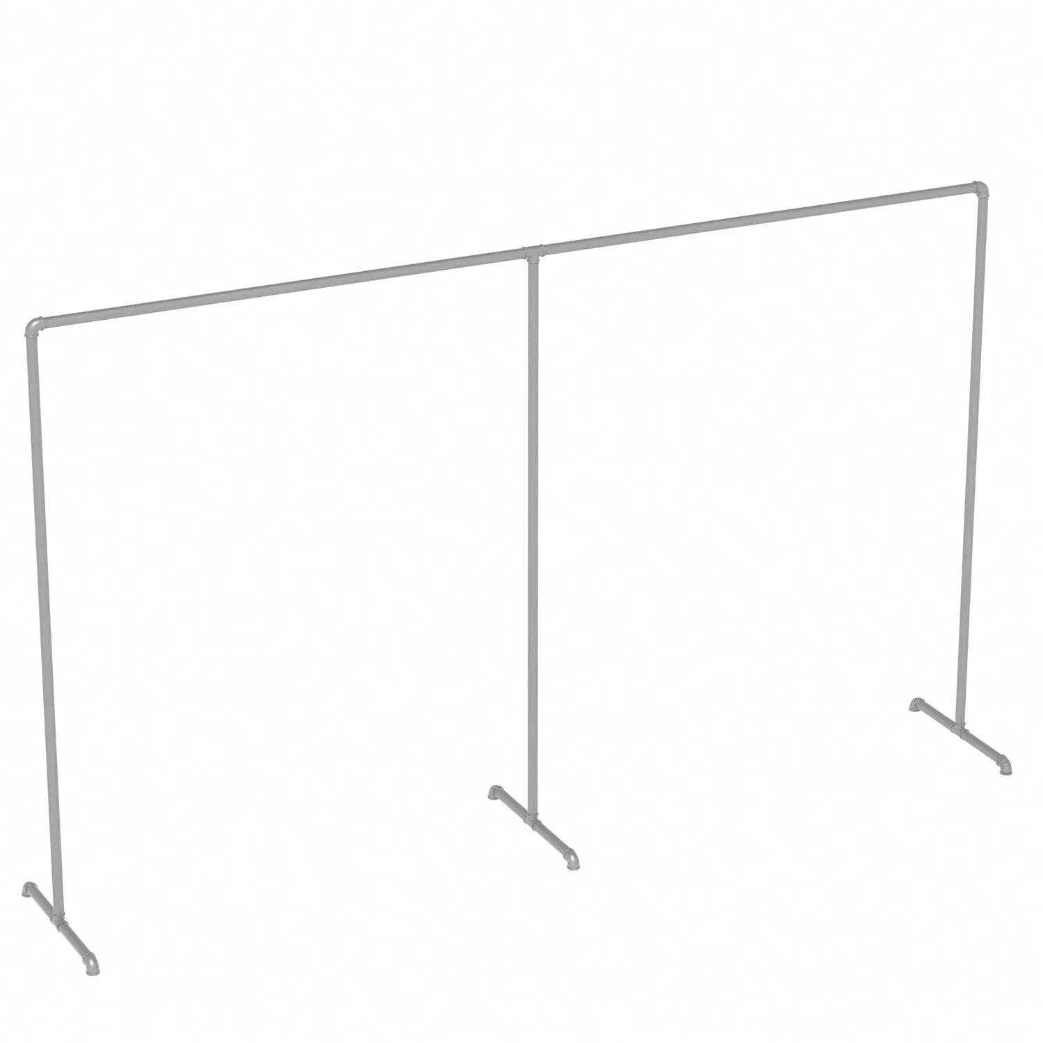 Industrial Freestanding Pipe Clothing Rack 300×180cm -Silver