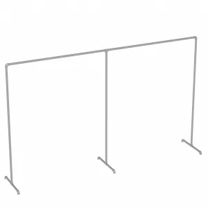 Industrial Freestanding Pipe Clothing Rack 300×180cm -Silver