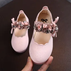 Kids Girls Flats Lace Flower Princess Party Shoes