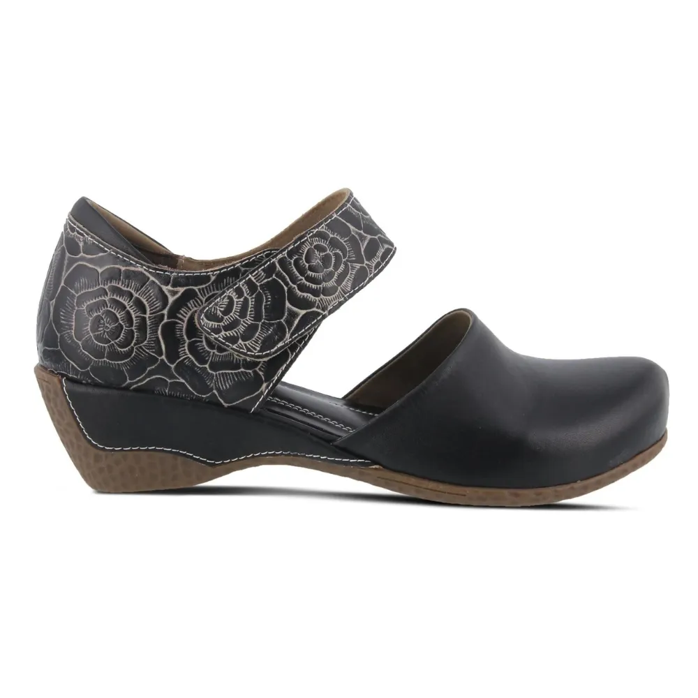 L'Artiste By Spring Step Gloss-Pansy Black Leather Mary Jane (Women's)