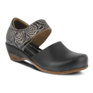 L'Artiste By Spring Step Gloss-Pansy Black Leather Mary Jane (Women's)