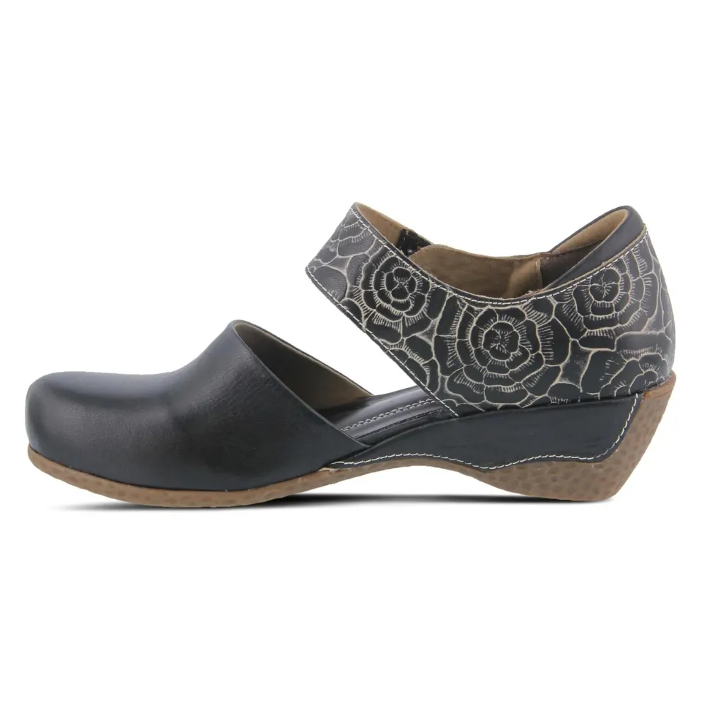 L'Artiste By Spring Step Gloss-Pansy Black Leather Mary Jane (Women's)