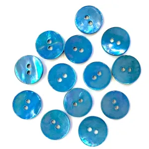 LAST PACK, 16 Buttons, Sweetwater Blue 5/8" Mother of Pearl   #23-157