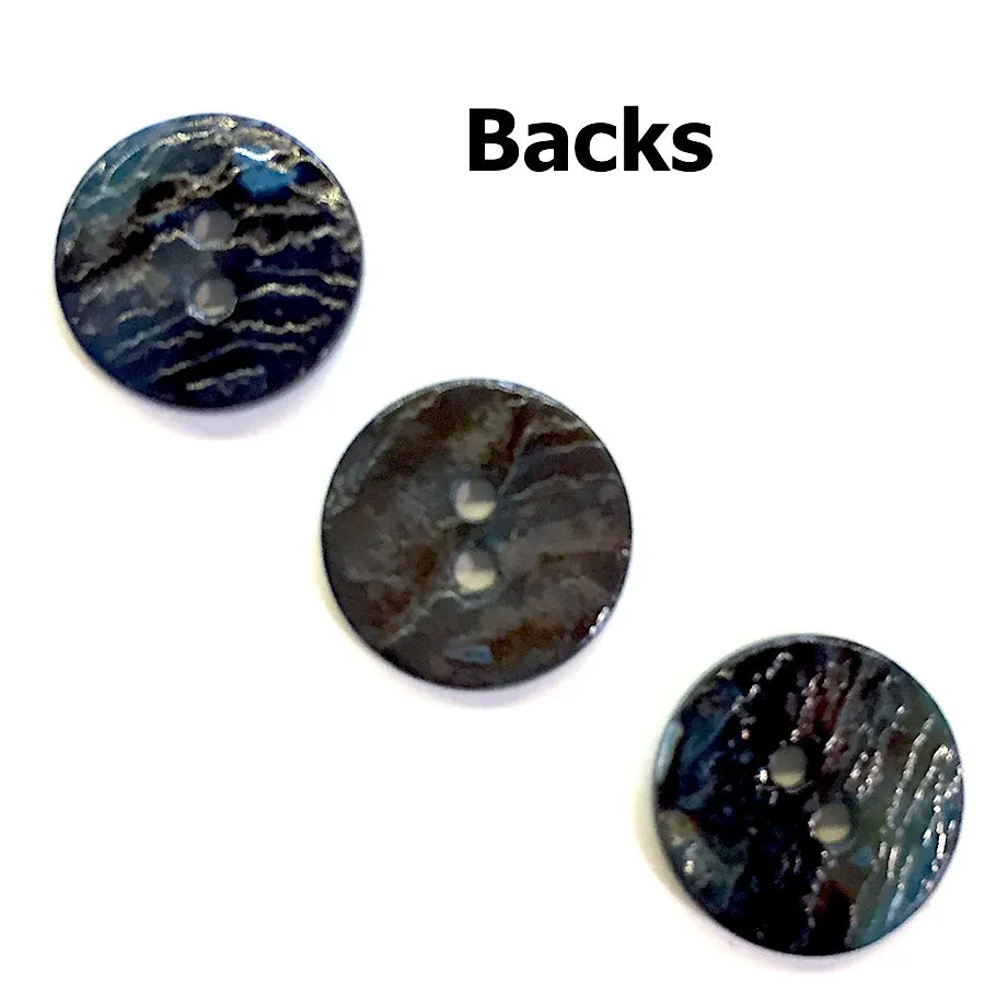 LAST PACK, 16 Buttons, Sweetwater Blue 5/8" Mother of Pearl   #23-157