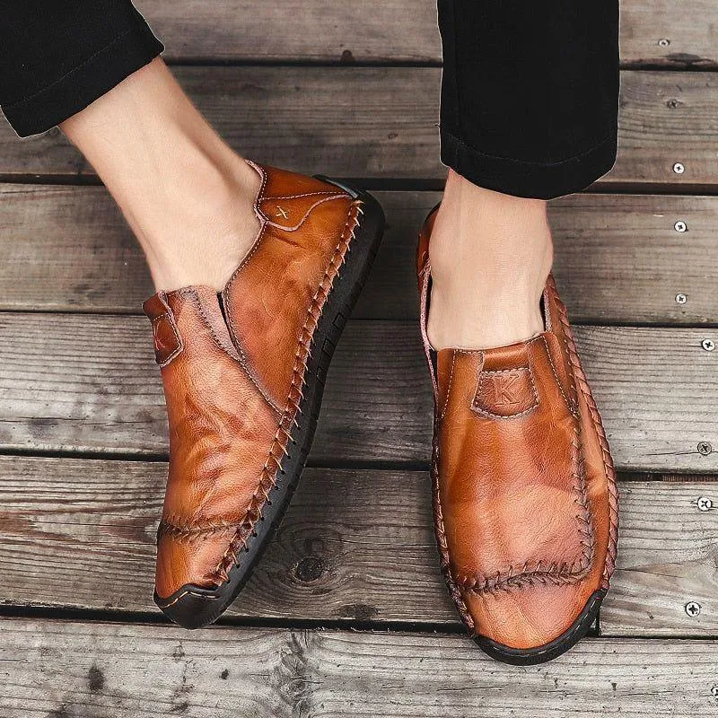 Leather Boat Fashion Loafers Men's Casual Shoes JOS0209