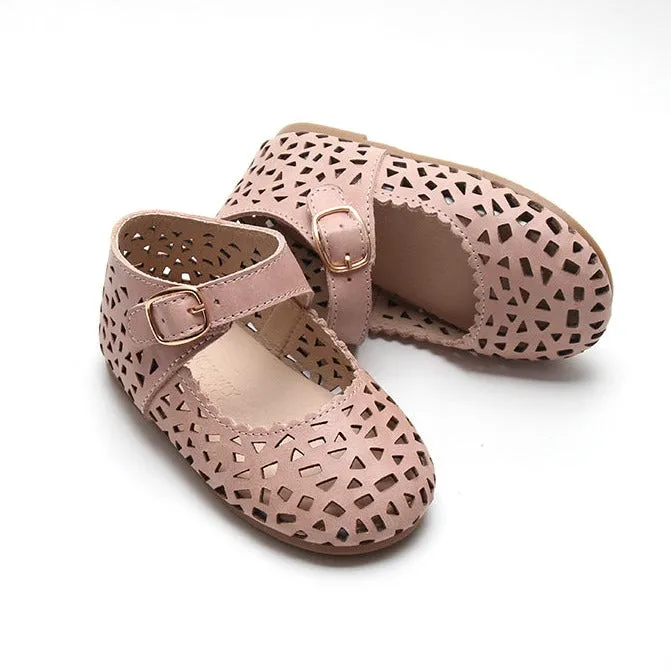 Leather Boho Mary Janes Rosewater