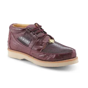 Los Altos Boots Mens # ZA051106 Casual Shoe | Style #01 | Stingray W/Ostrich Boots | Color Burgundy