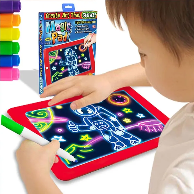 Magic Pad Light Up 3D Magic Sketch Drawing Pad For Kids