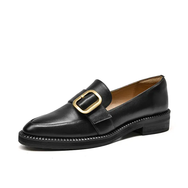 Mallet Women's Flat Leather Loafer Shoes