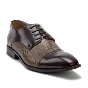 Men's 99626 Formal Patent Leather Crocodile Textured Oxfords Dress Shoes