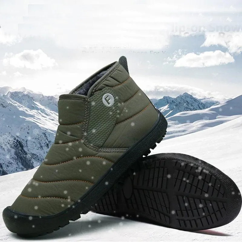 Men's Cotton Warm Winter Slip-on Outdoor Snow Boots