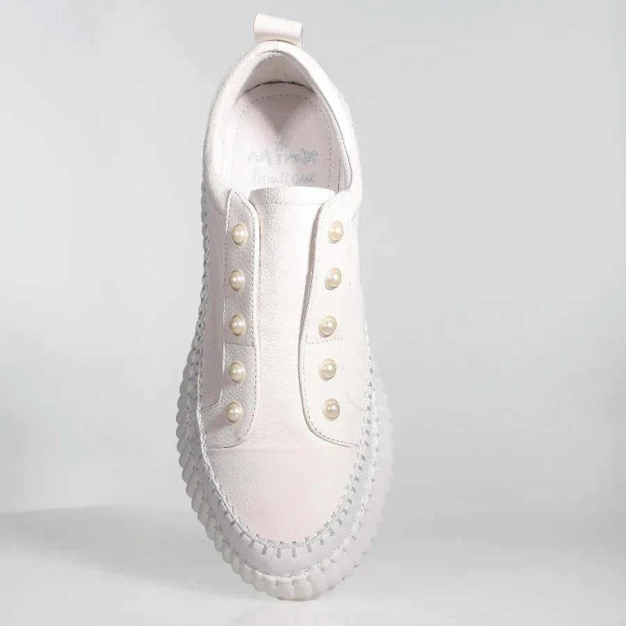 MINX - Pearlzie Sneaker White Milled/White Smooth Trim