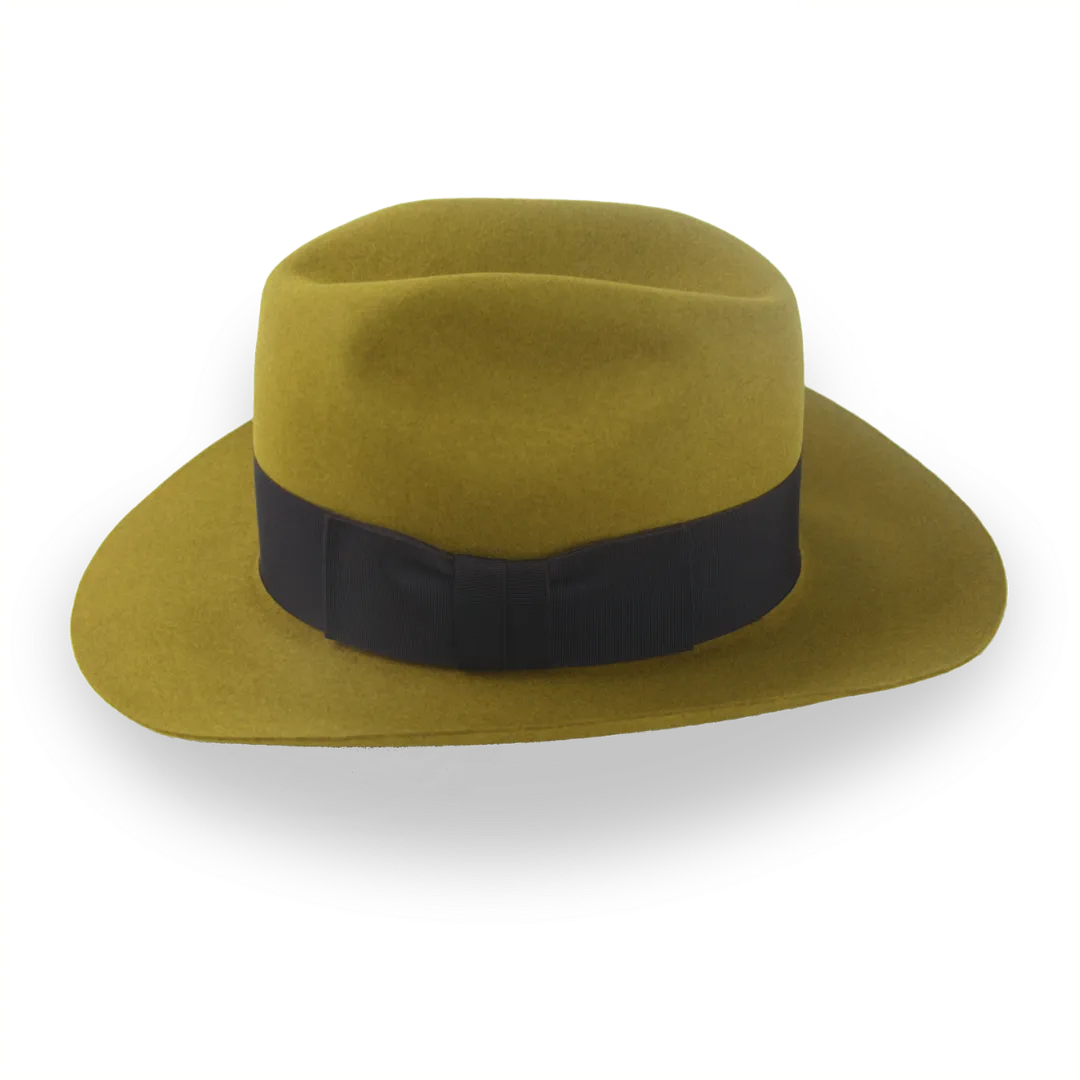 Mustard Yellow Vintage Fedora in Malleable Beaver Fur Felt | The Dover