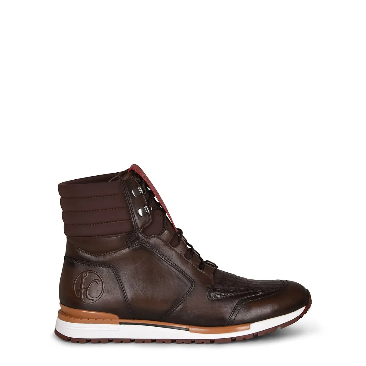 N48CWTS - Cuadra brown casual fashion caiman leather sneaker boots for men