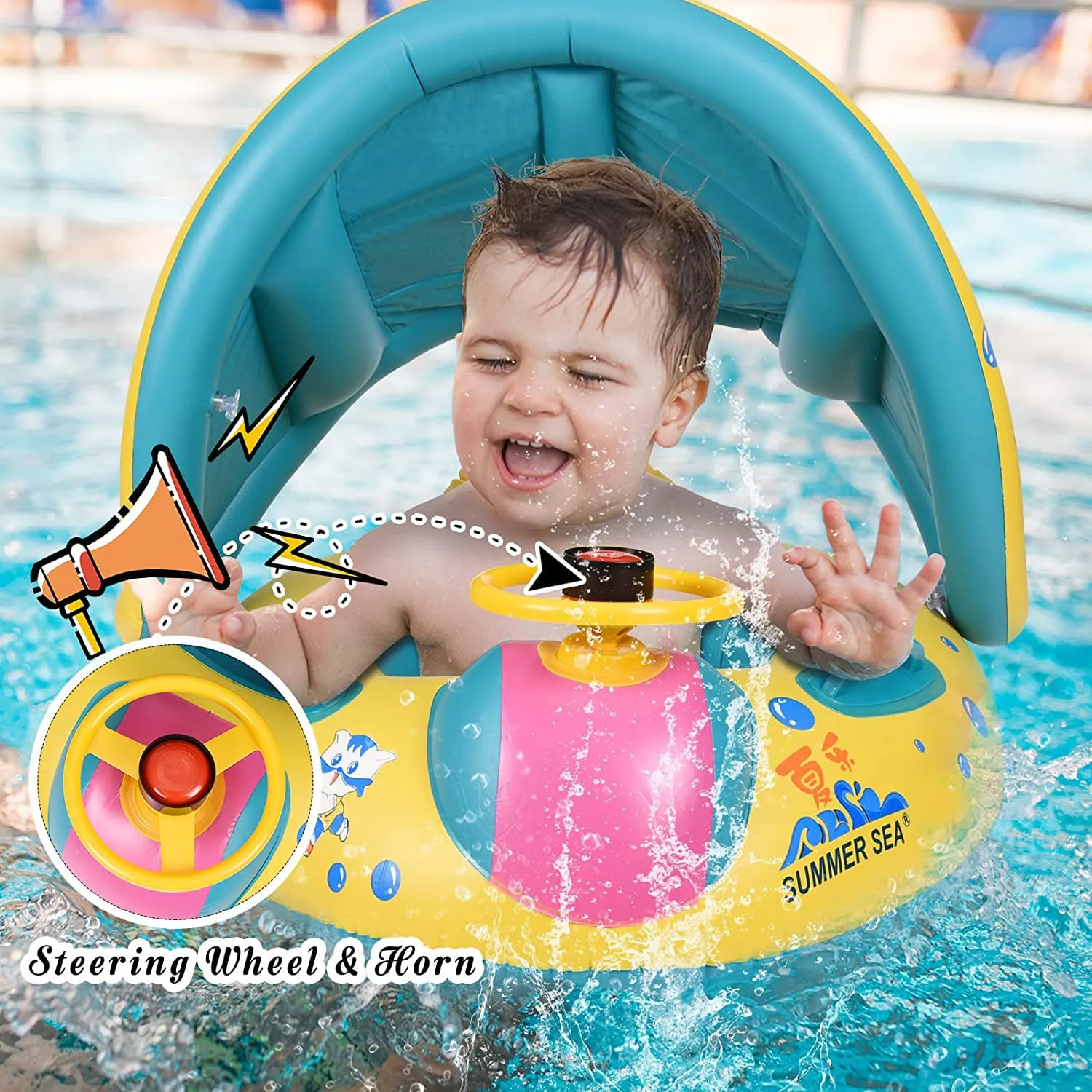 (NET) Baby Swimming Ring Inflatable