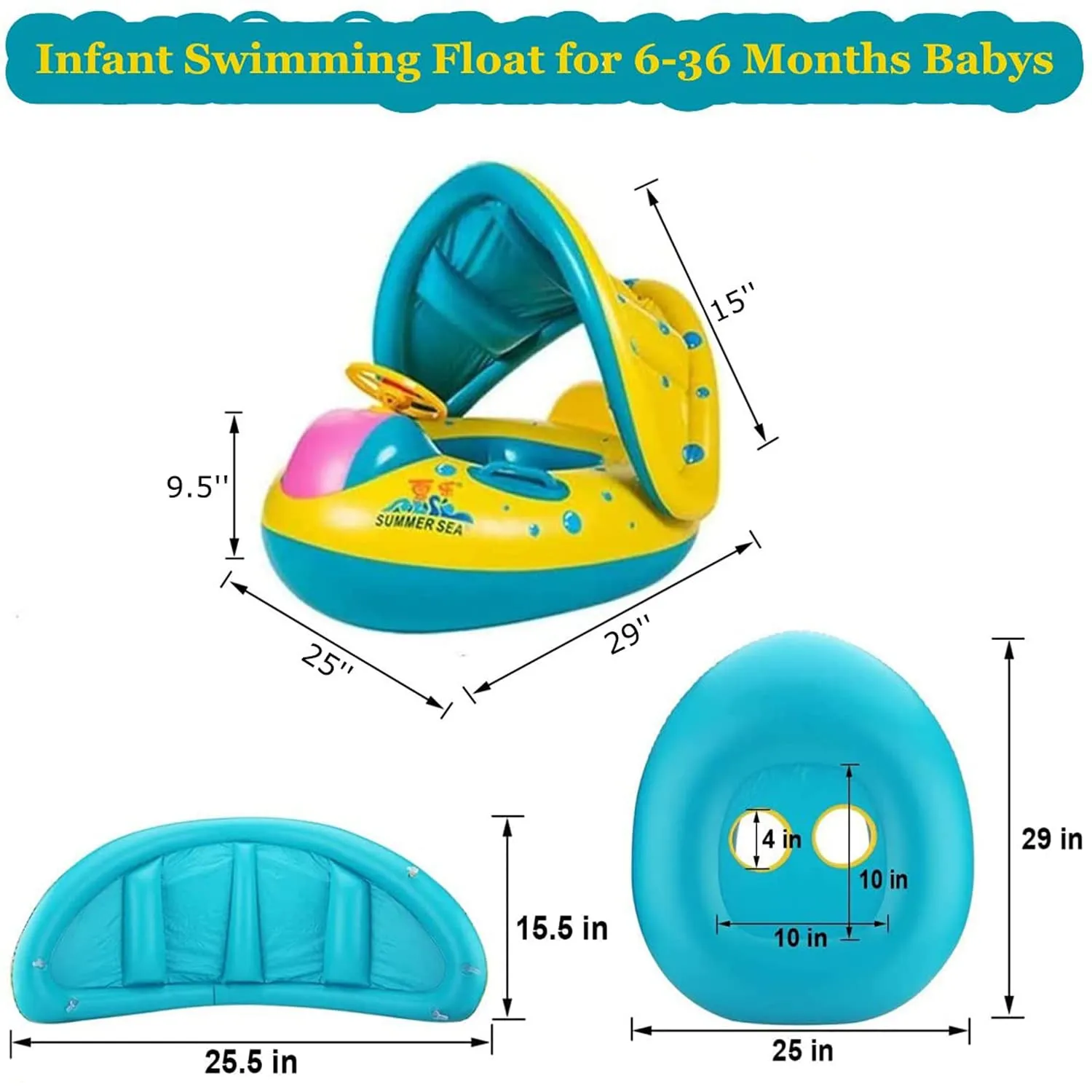 (NET) Baby Swimming Ring Inflatable