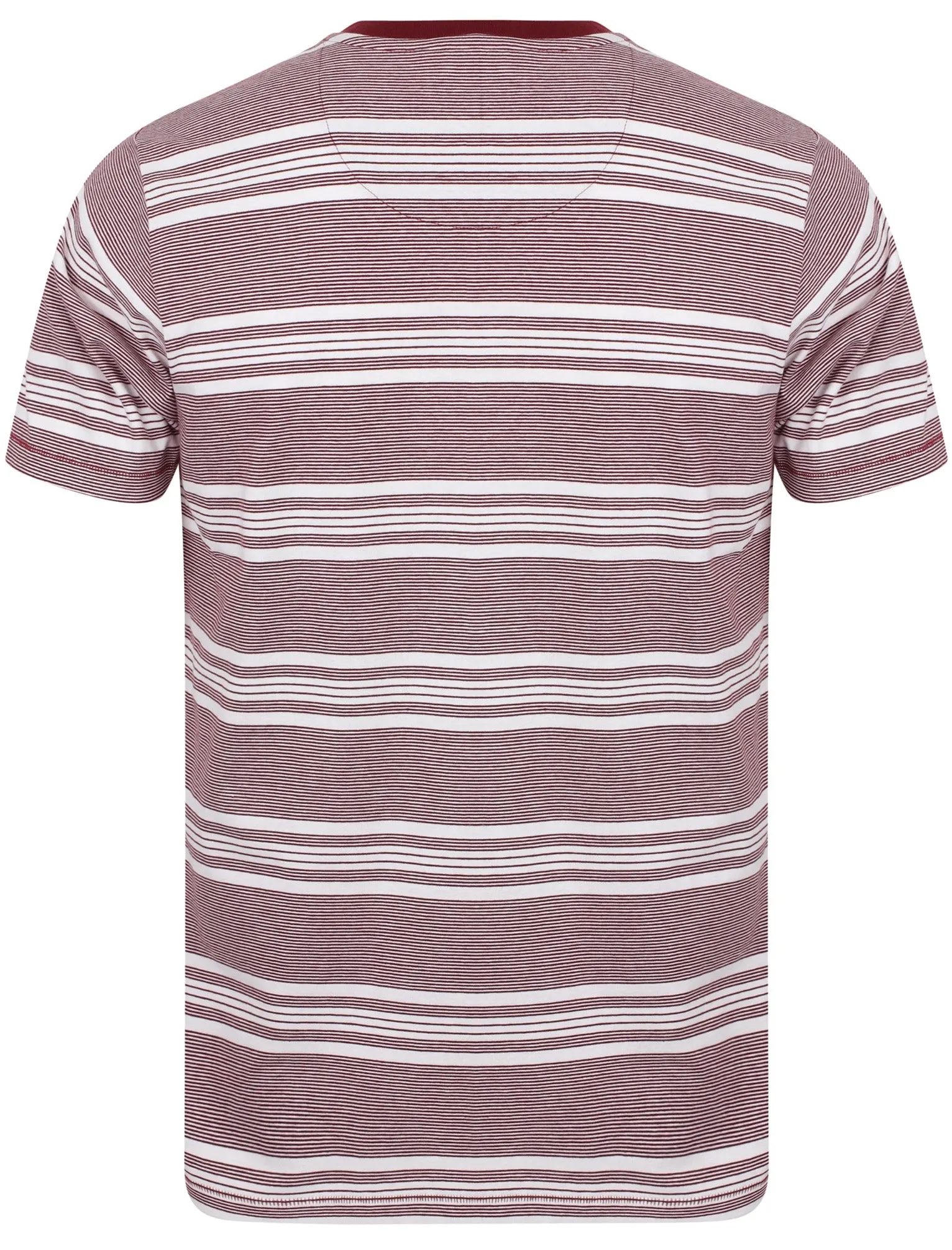 Nissi Cotton Striped Crew Neck T-Shirt In Oxblood - South Shore