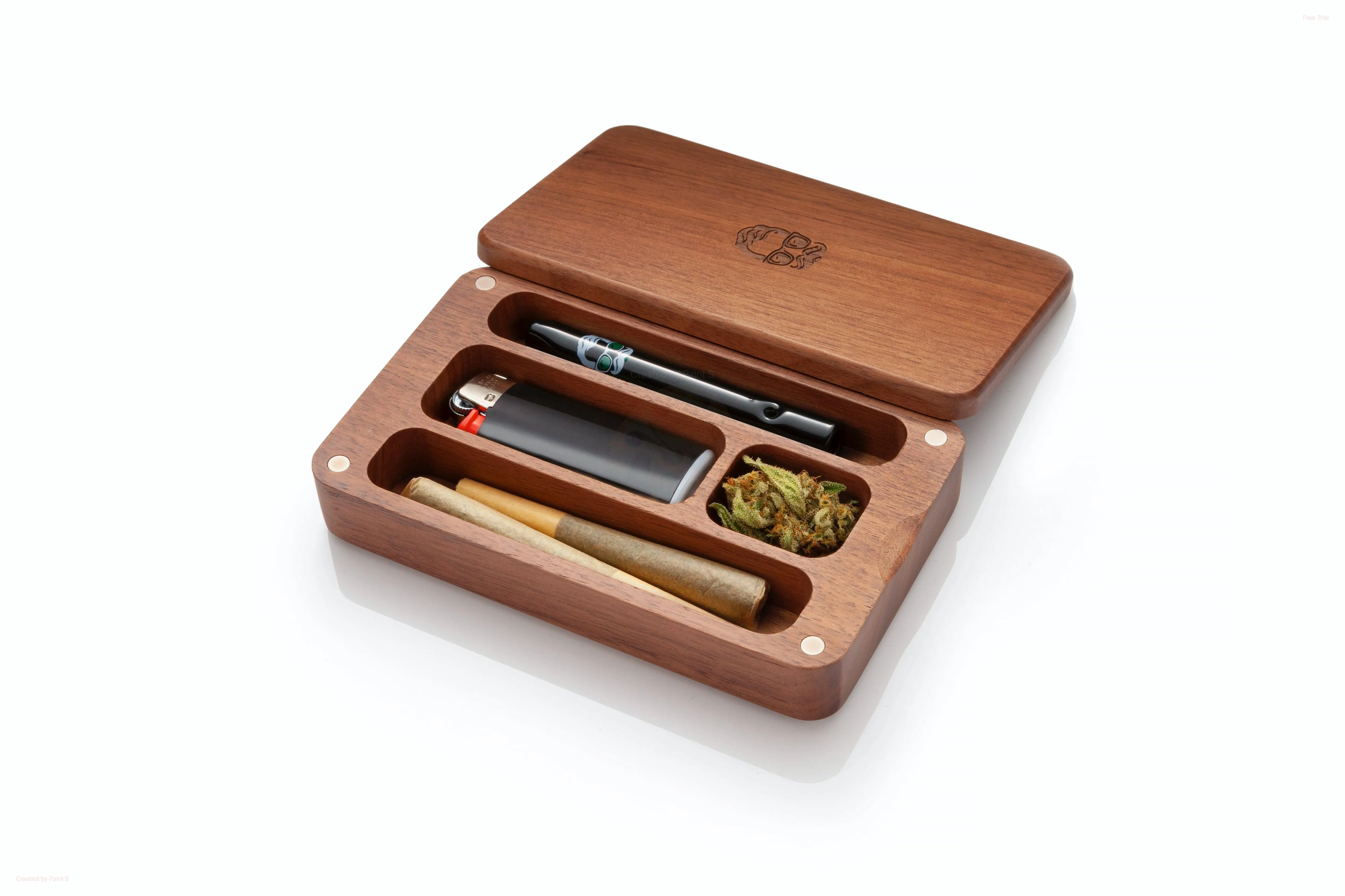 Oakleaf Mini Case Stash Box with Glass One Hitter