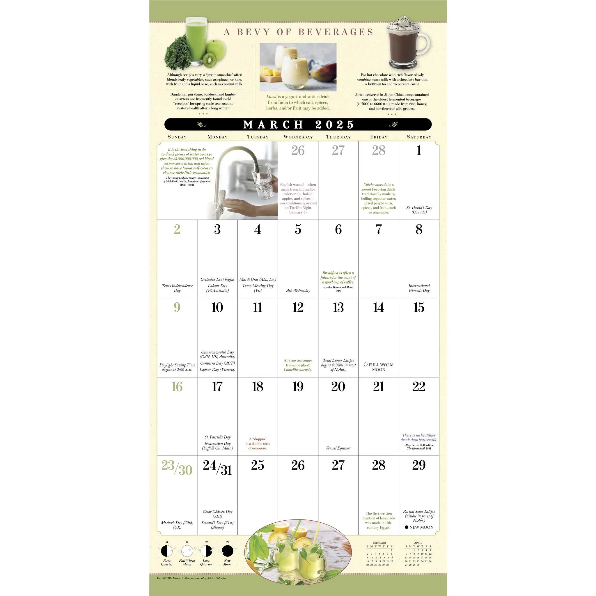 Old Farmers Almanac Everyday Advice Wall 2025 Calendar