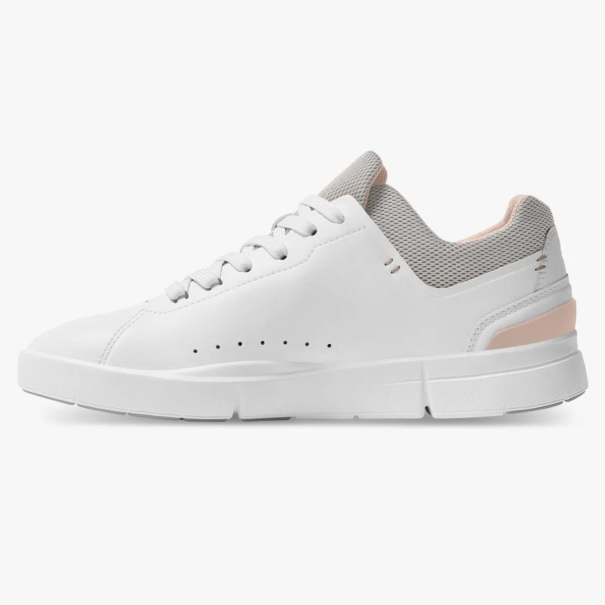 'On Running' Women's THE ROGER Advantage 1 Tennis Sneaker - White / Rose