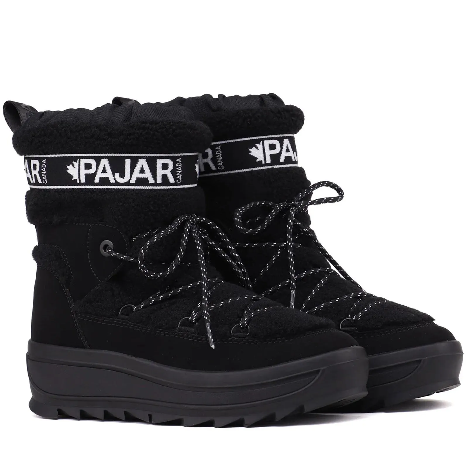 Pajar Womens Galaxy Lama Sherpa Mid Rise Waterproof Toboggan Snow Boots