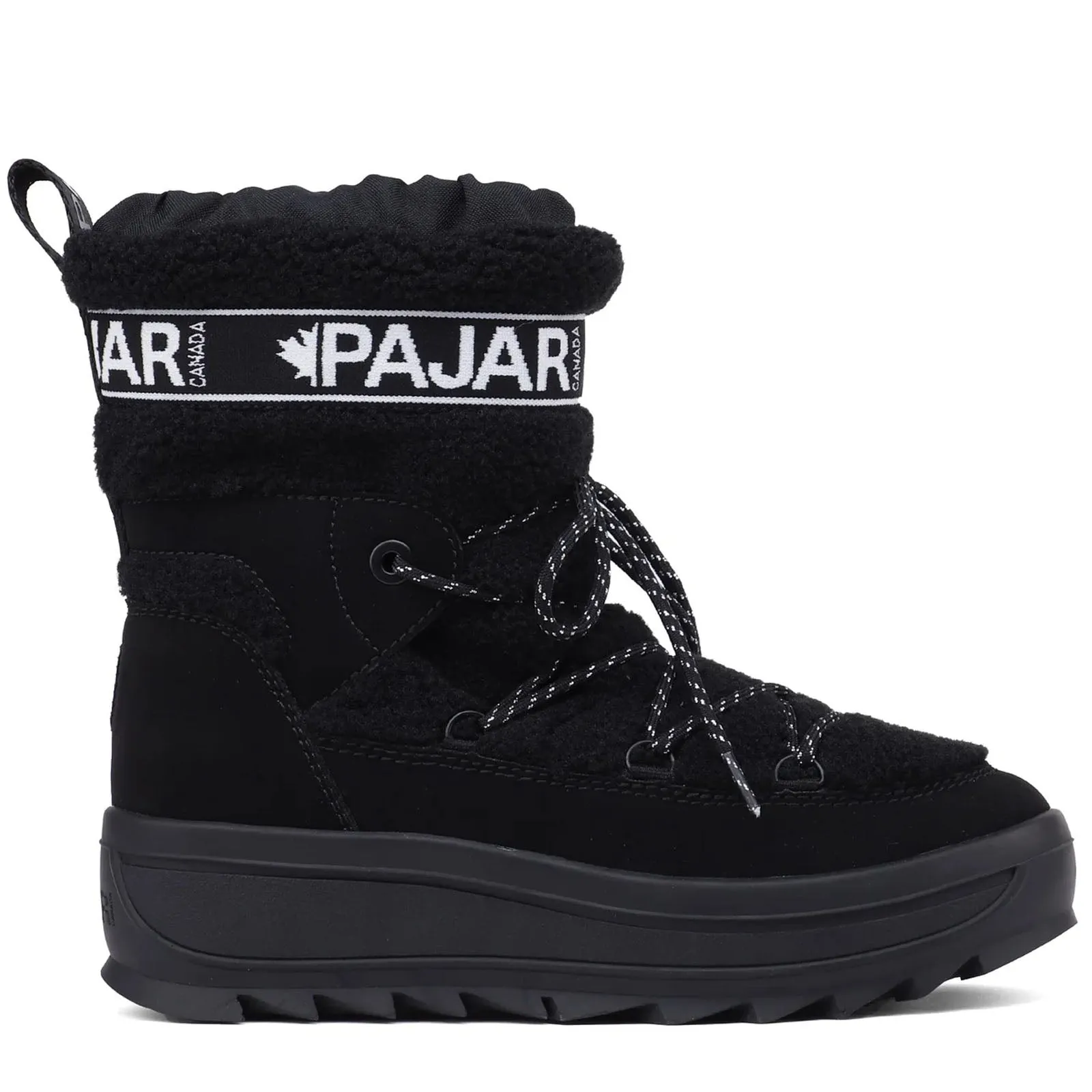 Pajar Womens Galaxy Lama Sherpa Mid Rise Waterproof Toboggan Snow Boots