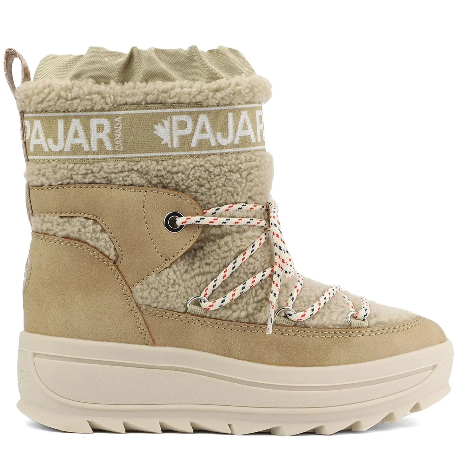 Pajar Womens Galaxy Lama Sherpa Mid Rise Waterproof Toboggan Snow Boots