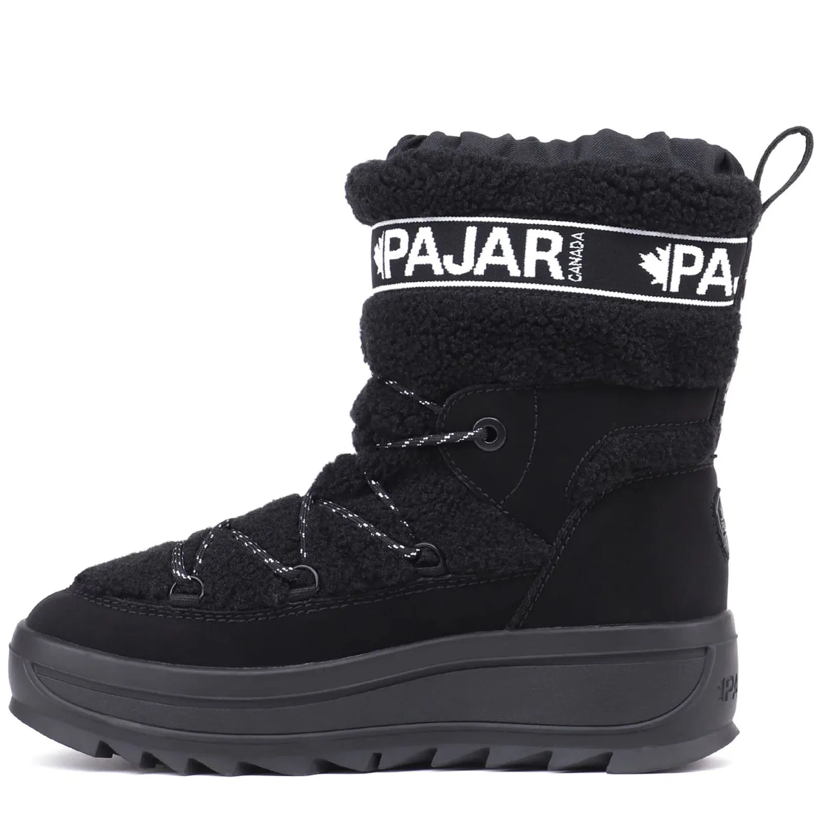 Pajar Womens Galaxy Lama Sherpa Mid Rise Waterproof Toboggan Snow Boots