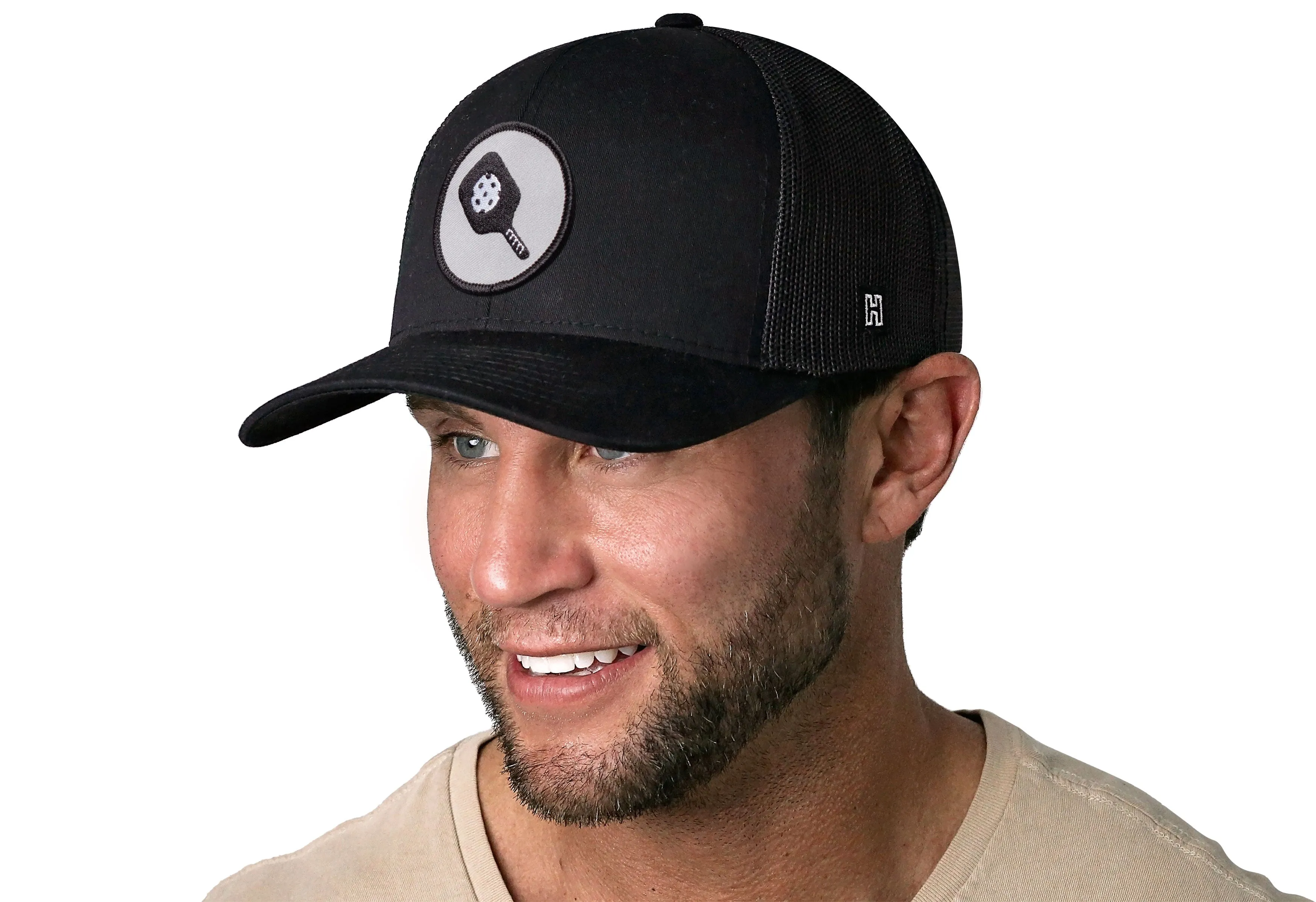 Pickleball Trucker Hat  |  Black Paddleball Snapback