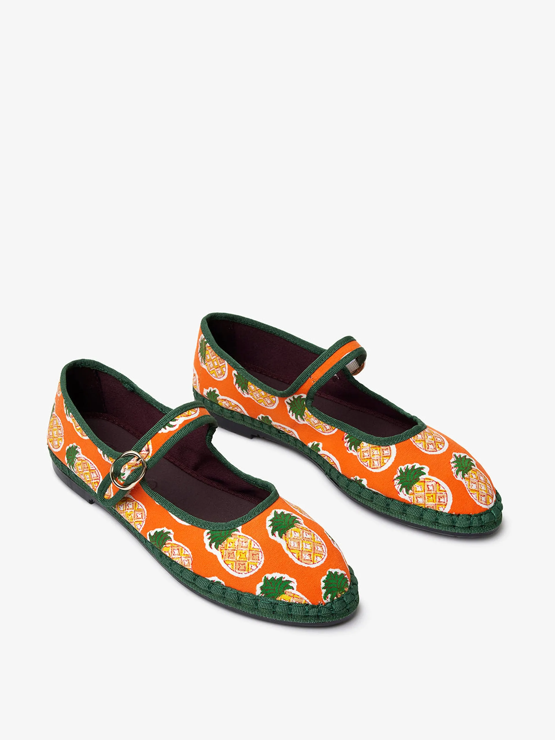 Pineapple print Mary Janes