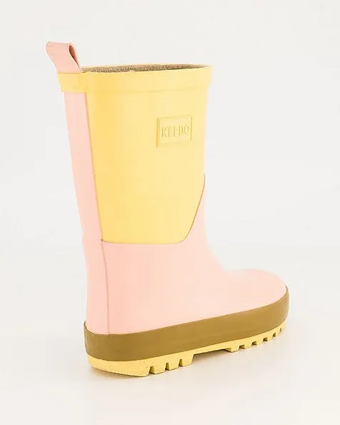 Pink Colourblock Rainboots