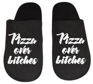 Pizza over bitches Funny Men's Slippers / House Shoes slides dad father husband gift