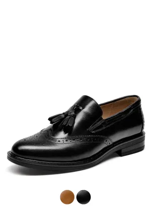 Polaco Women's Slip-On Leather Loafer Black Shoes