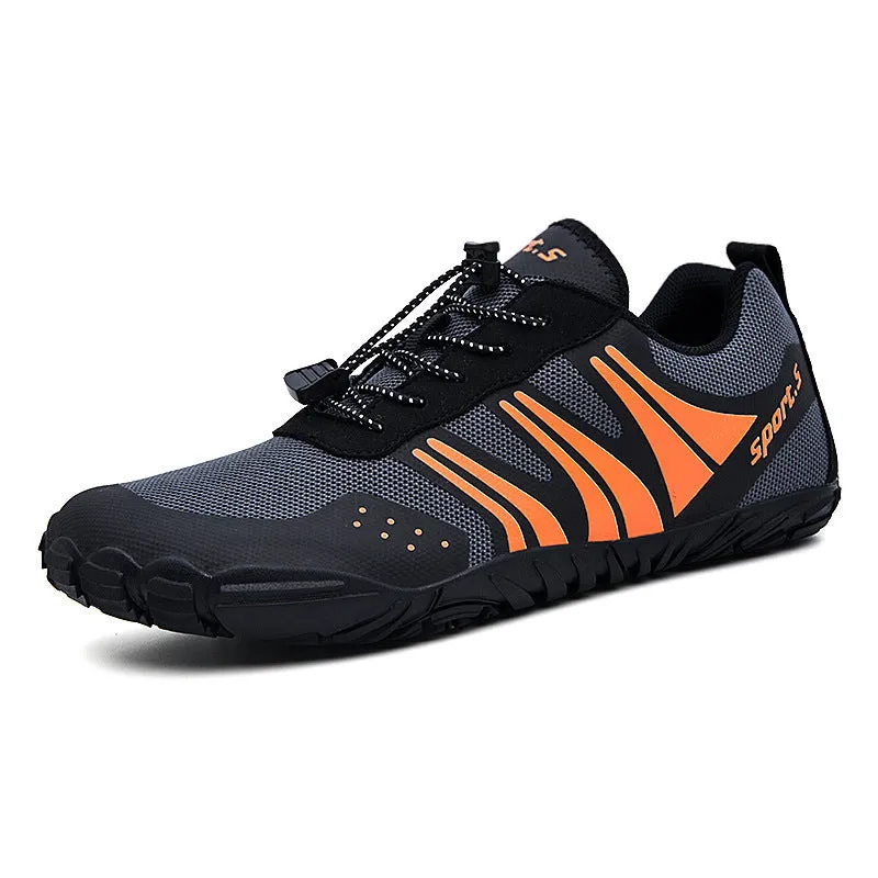 "Premium Triathlon Mesh Shoes - Lightweight & Breathable Athletic Sneakers in Red, Black & Orange | Multiple Sizes 35-46 | Optimal Performance Footwear for Triathletes"