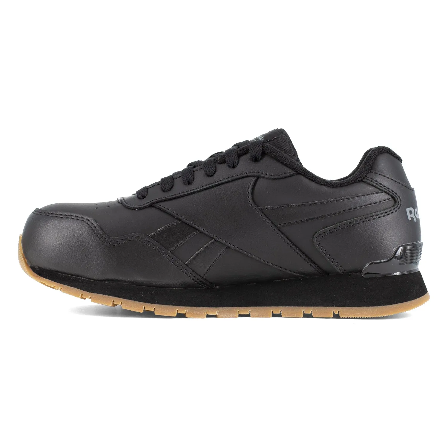 Reebok Mens Black Leather Work Shoes Harman Classic Sneaker CT