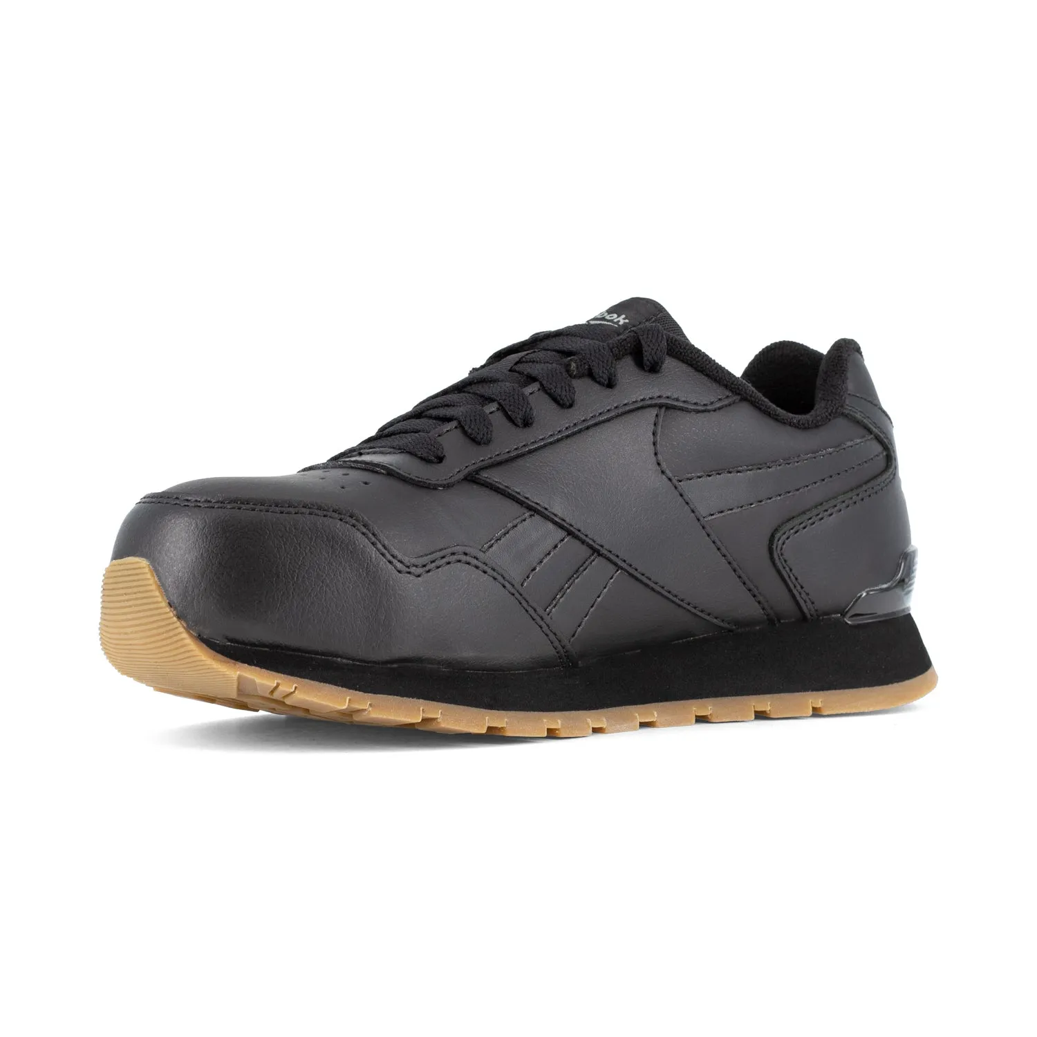 Reebok Mens Black Leather Work Shoes Harman Classic Sneaker CT