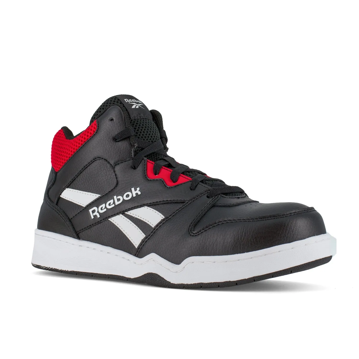 Reebok Mens Black/Red Leather Work Boots High Top Sneaker CT