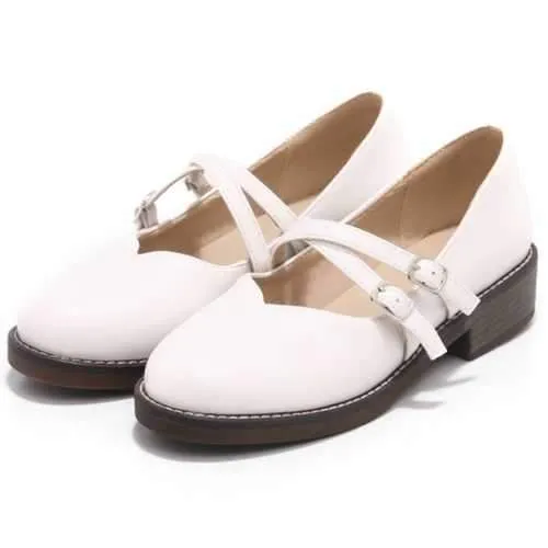 Retro Buckle Mary Janes Women Loafers