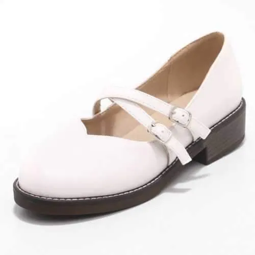 Retro Buckle Mary Janes Women Loafers