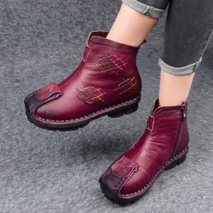 Retro Leather Velvet Ethnic Shoes | Gift Shoes